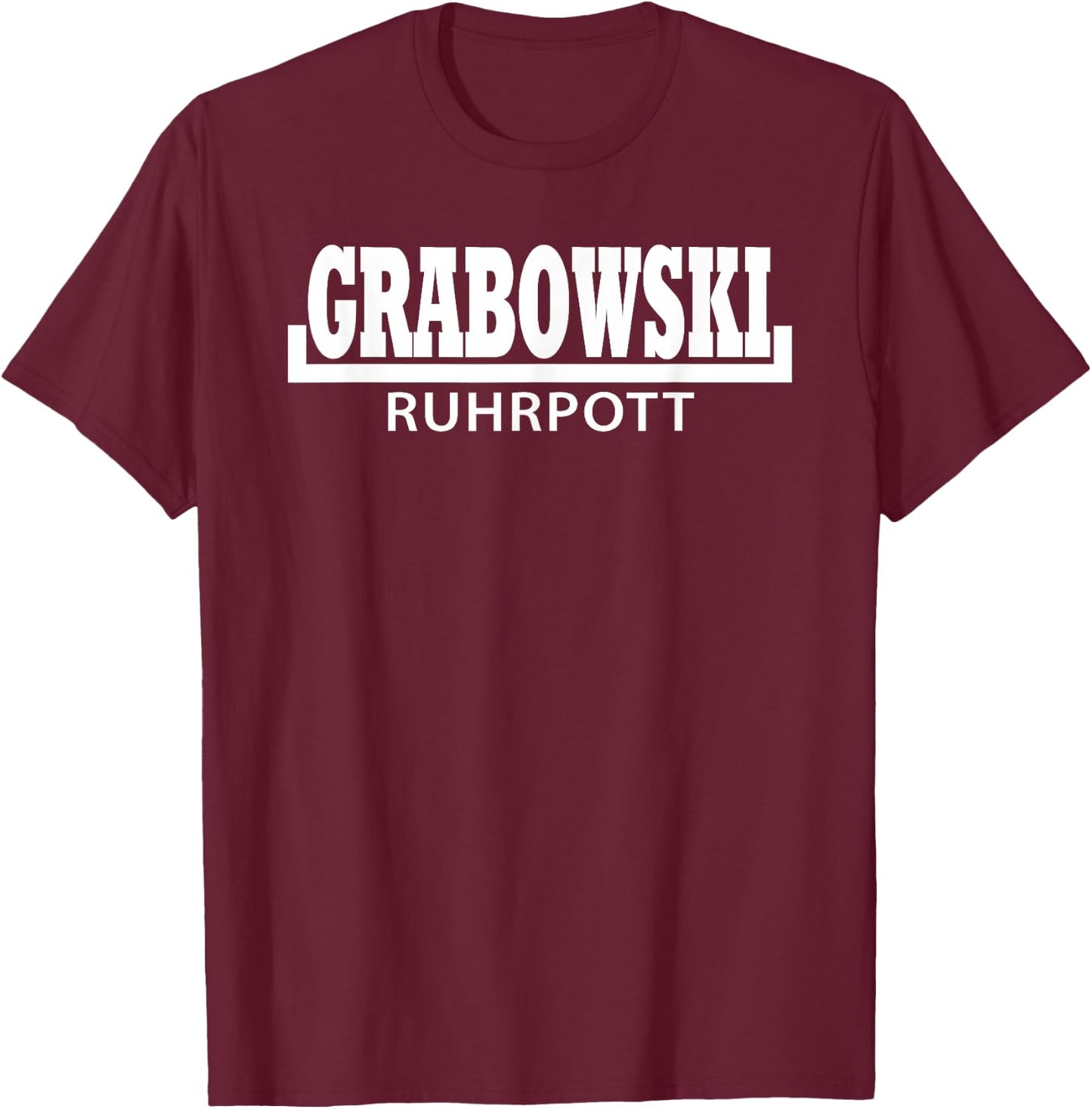 grabowski ruhrpott - Herren - Erwachsene - Schwarz - Small - Halbarm T-Shirt - T-Shirt | Maroon