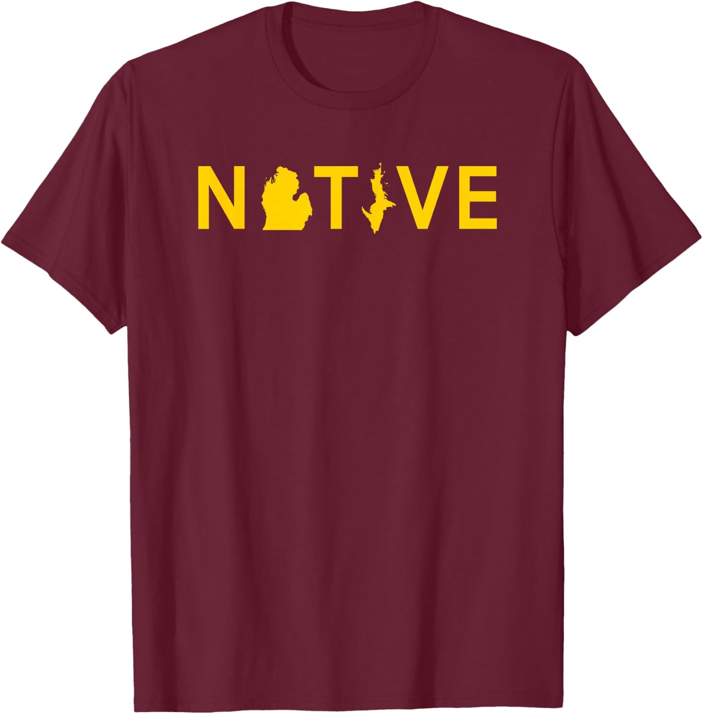 Native Michigander Ann Arbor Blue Yellow Sports Fan T-Shirt - T-Shirt | Maroon