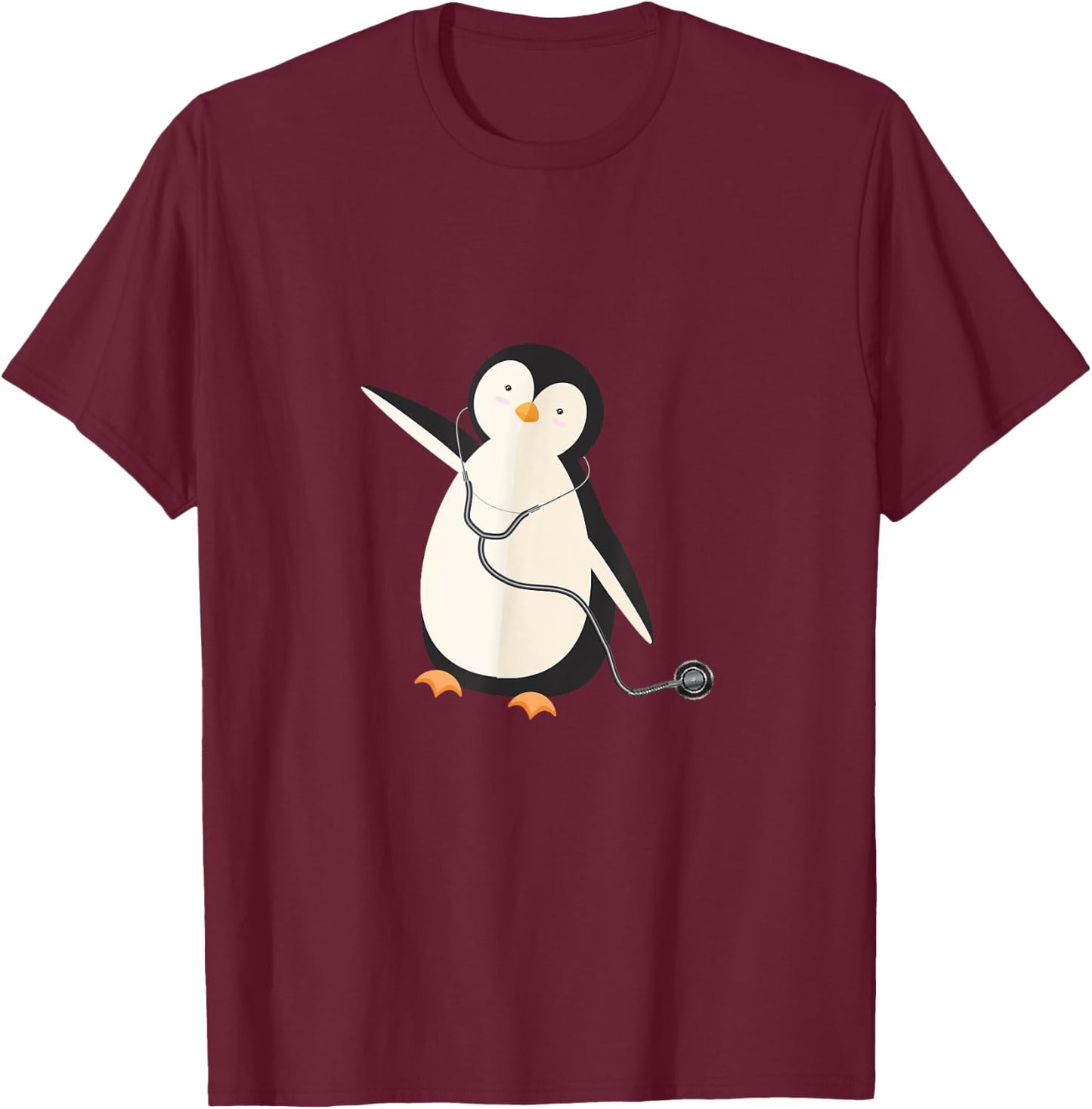 Penguin Pediatrician Pediatric Doctor Physician Surgeon T-Shirt - T-Shirt | Maroon
