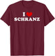 I Love Schranz, J'aime Schranz T-Shirt - T-Shirt | Maroon