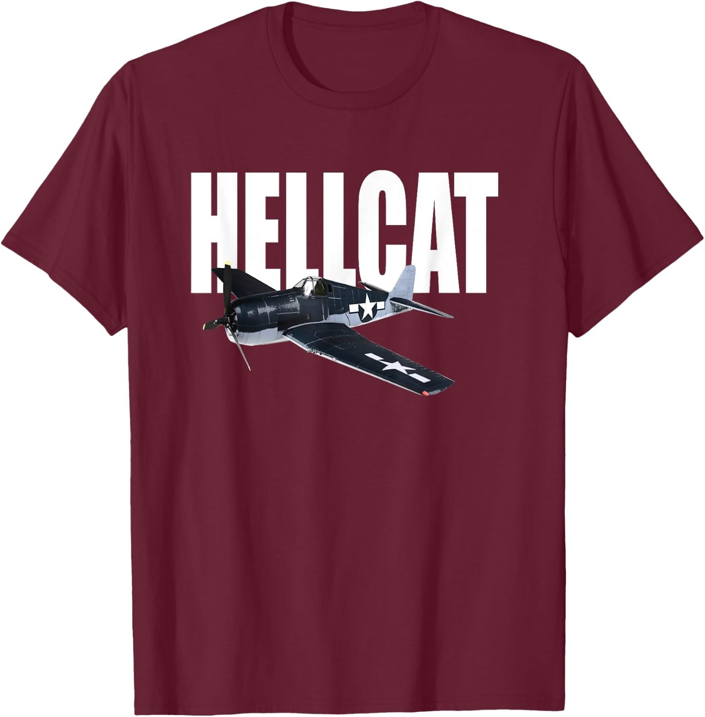 Grumman F6F Hellcat 2. Weltkrieg Flugzeug T-Shirt - T-Shirt | Maroon