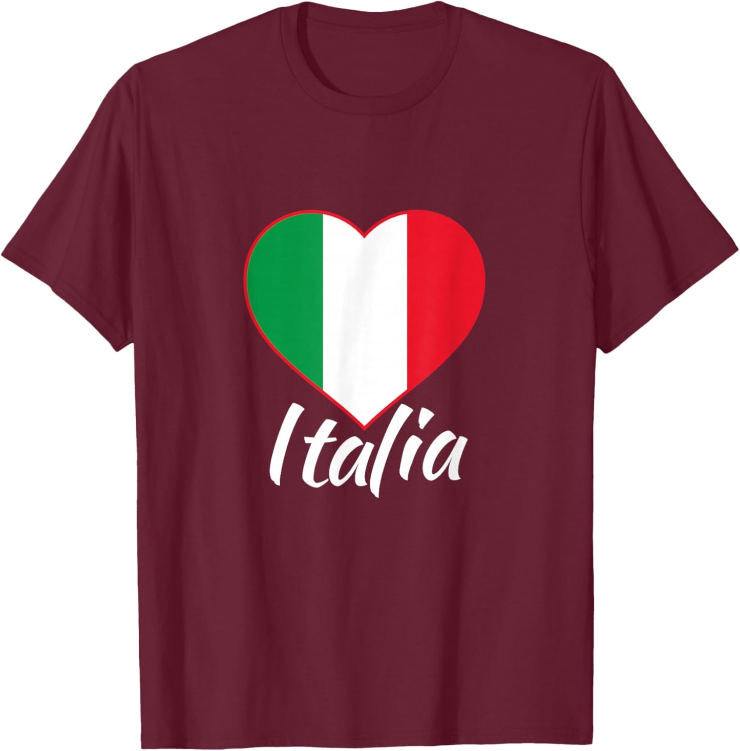 Proud Italian - Italia Design - Italian Heart - Love Italy T-Shirt - T-Shirt | Maroon