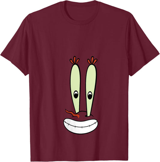 SpongeBob SquarePants Halloween Mr. Krabs Big Face Costume V-Neck T-Shirt - T-Shirt | Maroon