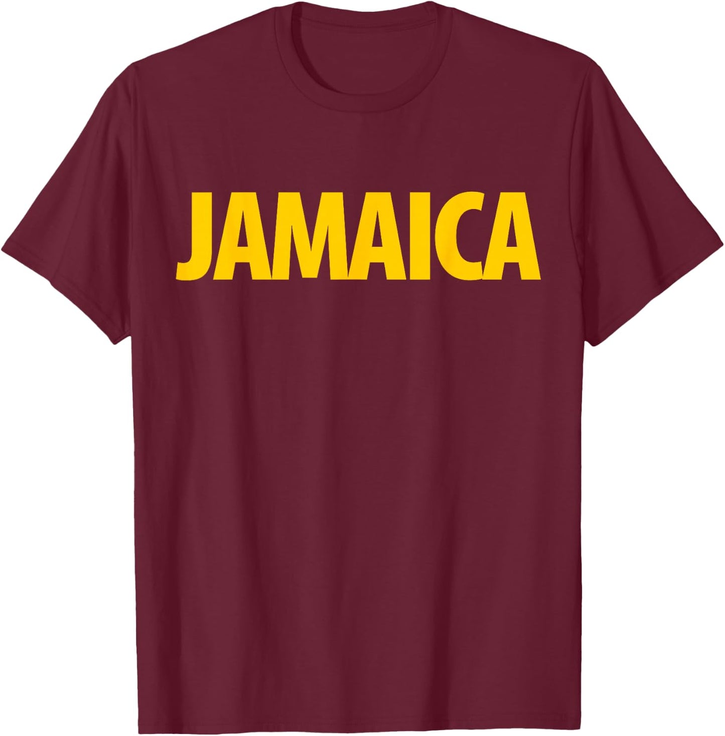 Black & Gold Retro Jamaica Vintage Tourism T-Shirt - T-Shirt | Maroon