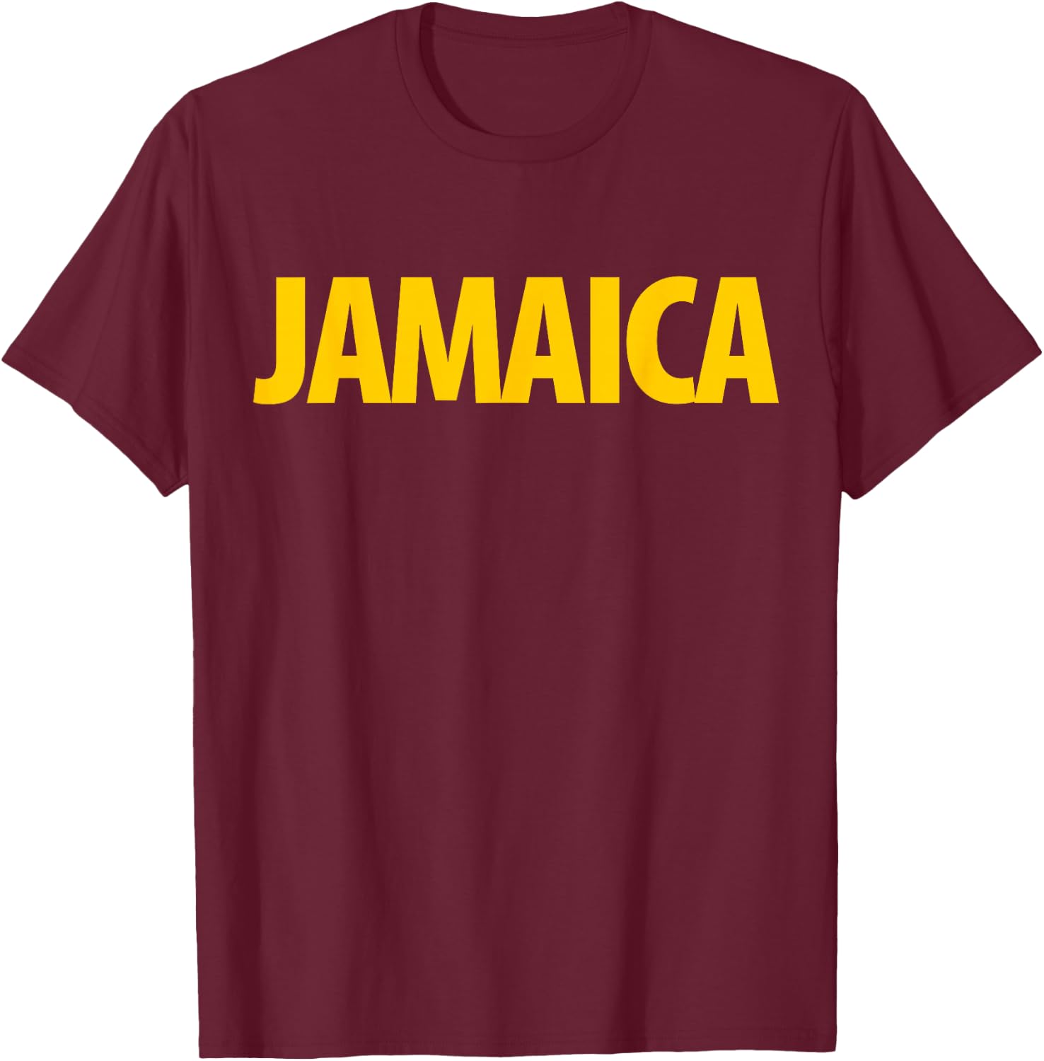 Black & Gold Retro Jamaica Vintage Tourism T-Shirt - T-Shirt | Maroon