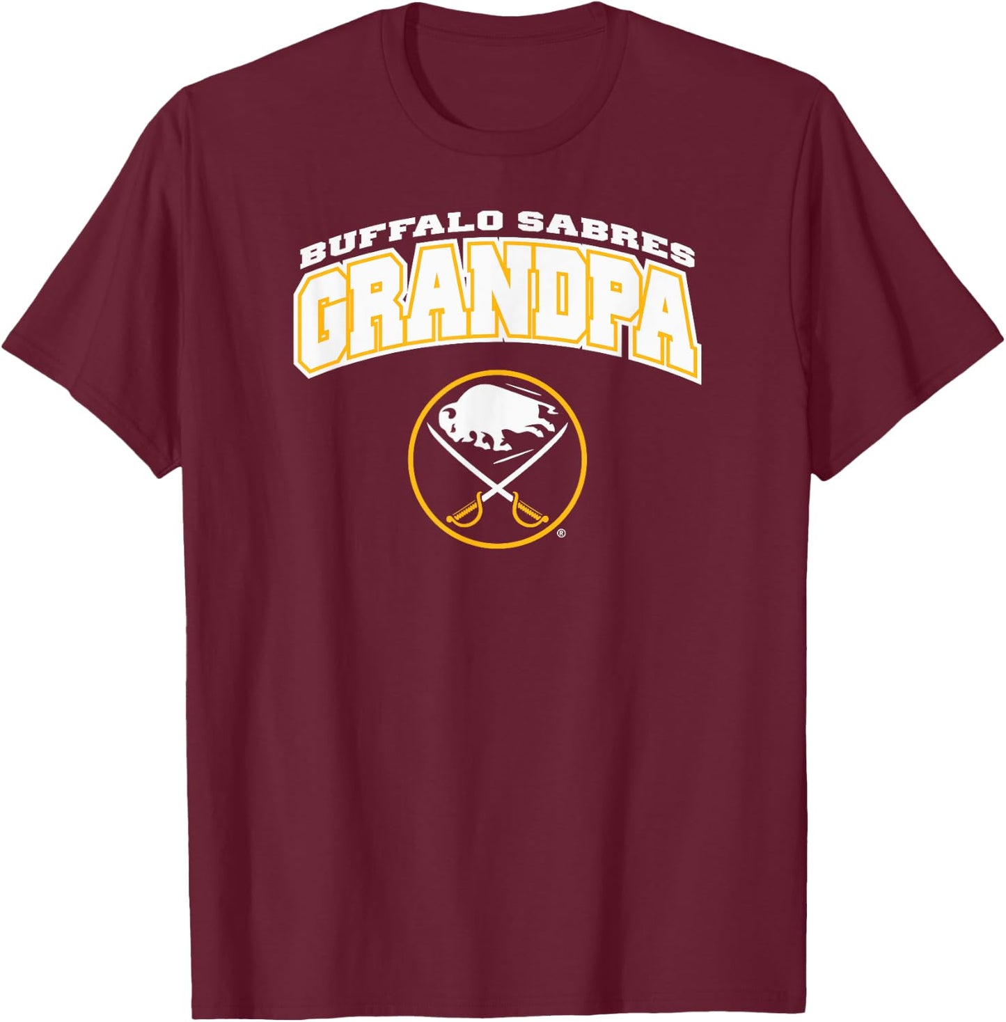 Buffalo Sabers Grandpa Logo Royal NHL Officially Licensed T-Shirt - T-Shirt | Maroon