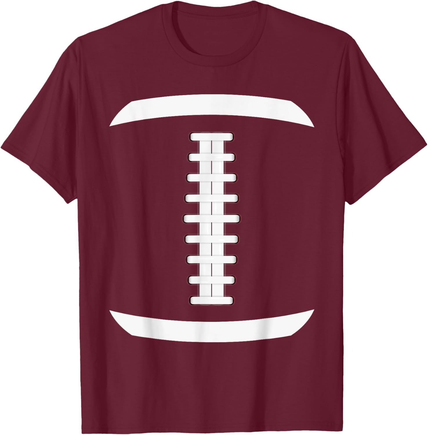 American Football Ball Costume Lace Up Thanksgiving Football T-Shirt - T-Shirt | Maroon