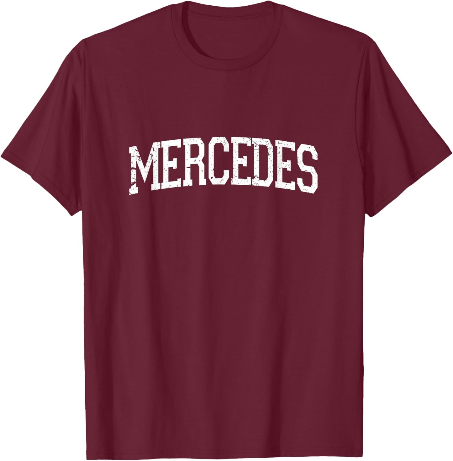 Vintage Personalised Name Classic Mercedes , black T-Shirt - T-Shirt | Maroon