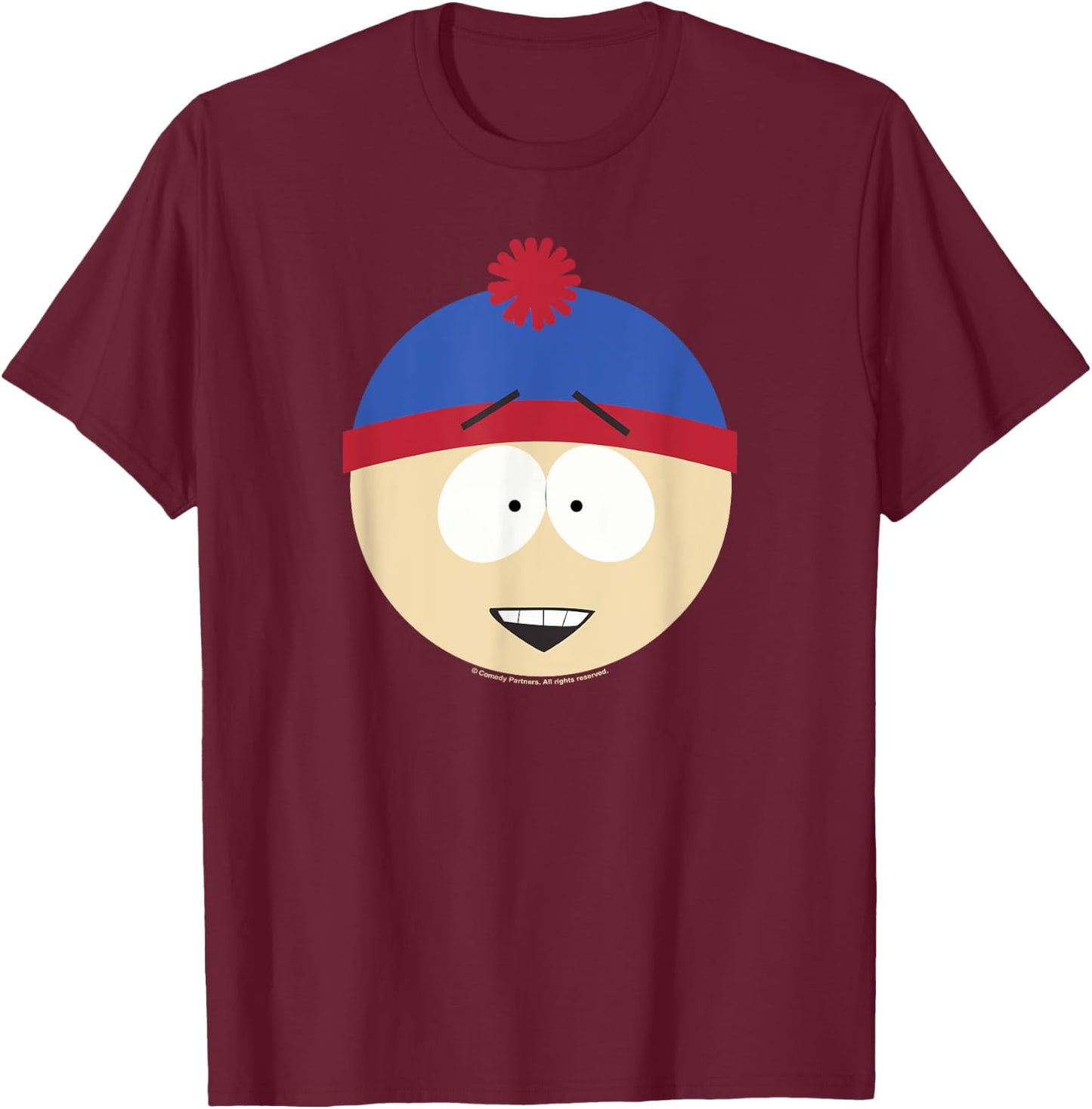 South Park Stan Smile Face Halloween T-Shirt - T-Shirt | Maroon