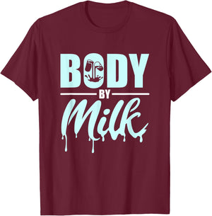 Body By Milk Drinker Cow Milk Drinking Dairy Milk T-Shirt - T-Shirt | Maroon