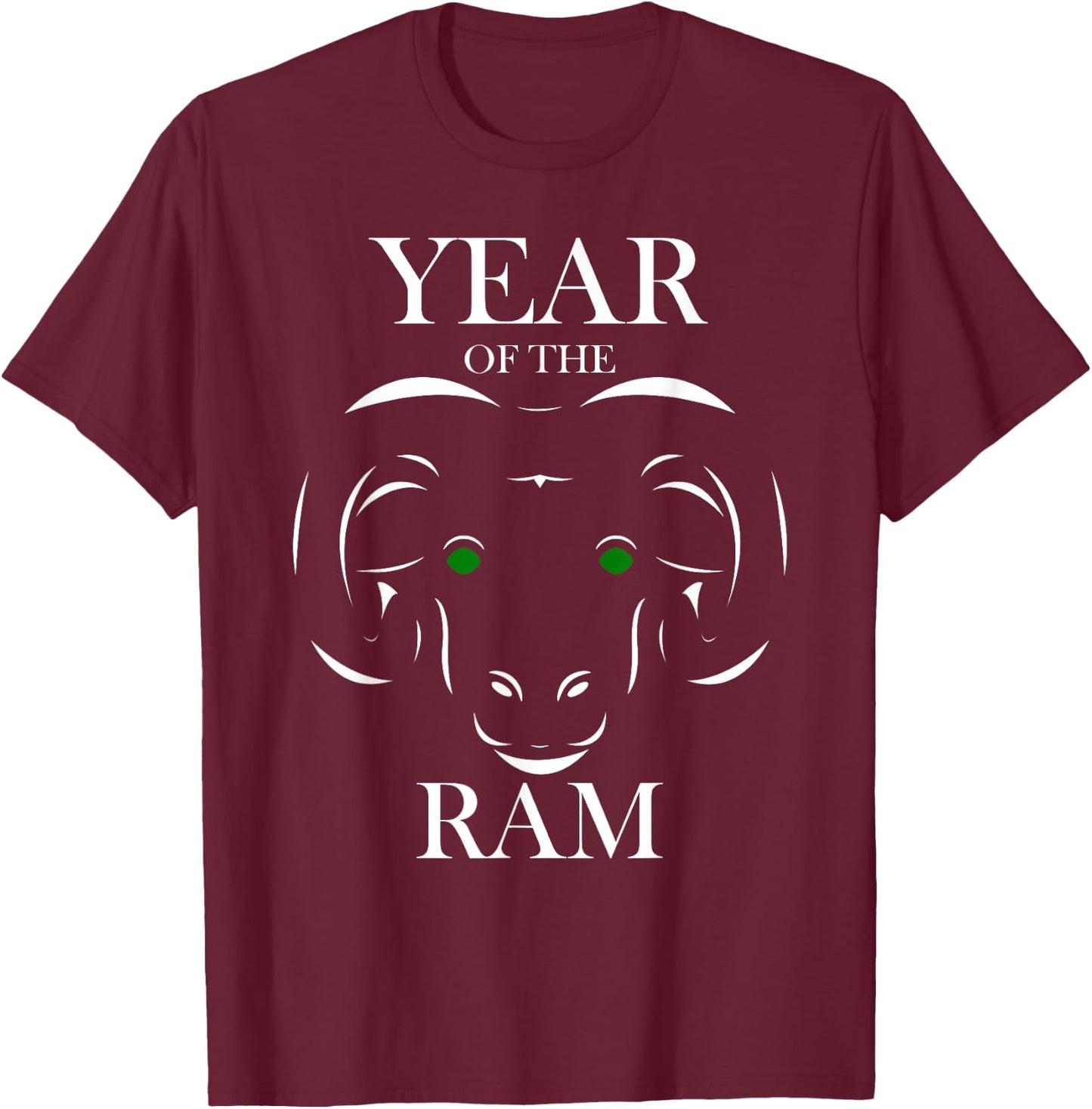 Year of the Ram Sheep Chinese Zodiac T-Shirt - T-Shirt | Maroon