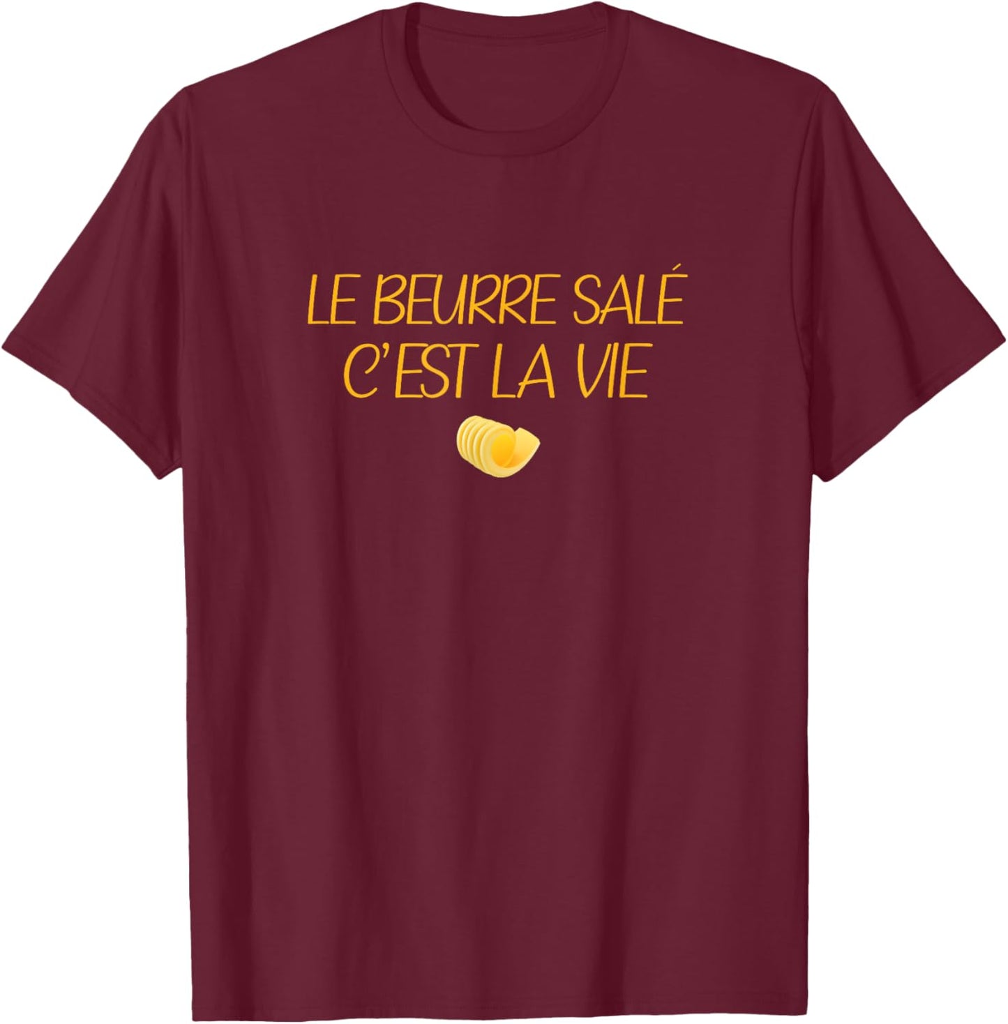 Funny Gift, Lovers Beurre Salé, Brittany, Breton , Black, S T-Shirt - T-Shirt | Maroon