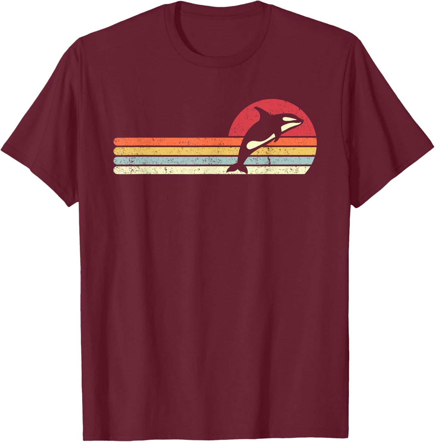 Orca Killer Whale Shirt Vintage T-Shirt - T-Shirt | Maroon