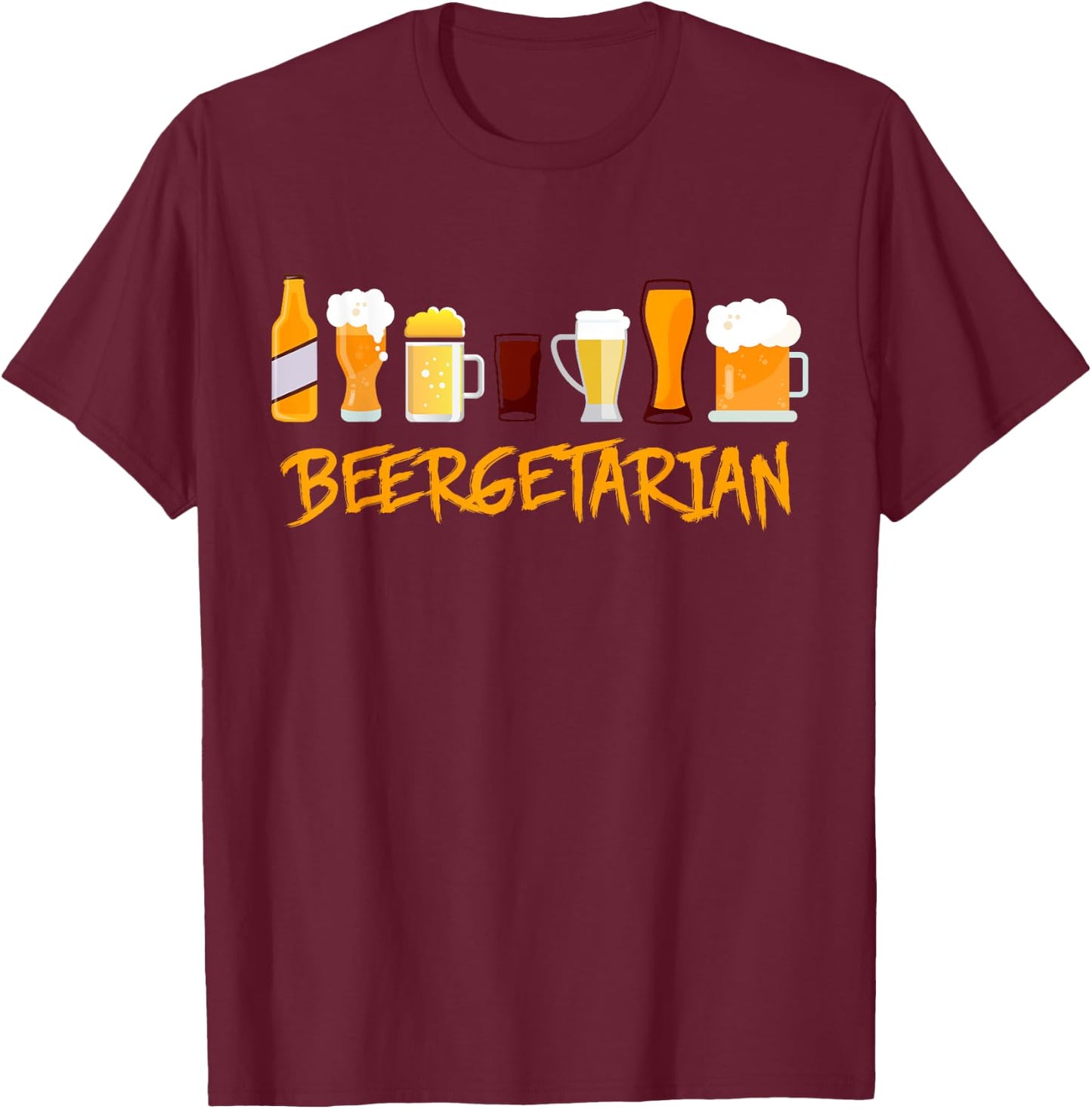 Funny Brewing Shirt for Beer Lovers Beergetarian T-Shirt - T-Shirt | Maroon