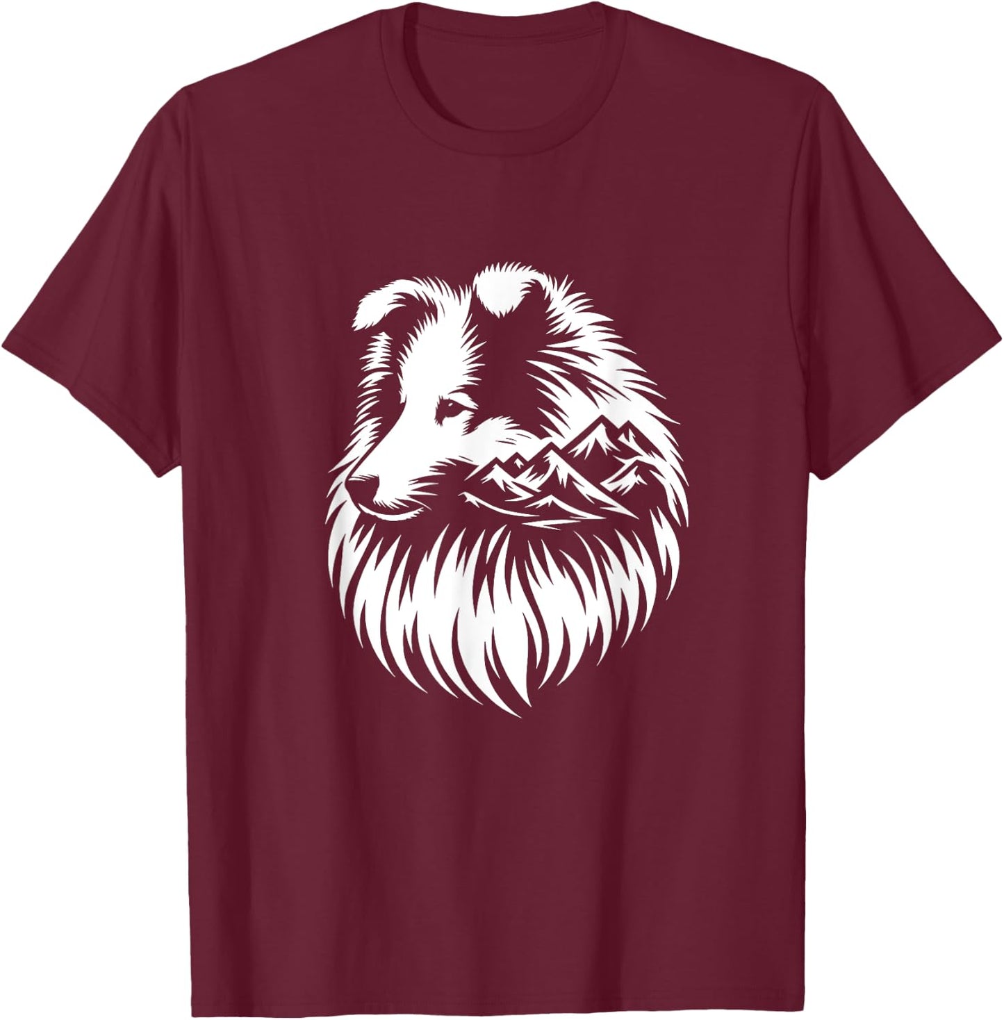 Shetland Shepherd Dog Sheltie Nature Design T-Shirt - T-Shirt | Maroon