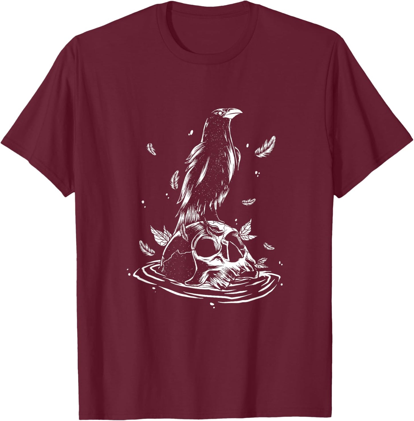 Pastel Goth Crow Raven Skull Head Emo Punk Gothic Bird Lover T-Shirt - T-Shirt | Maroon