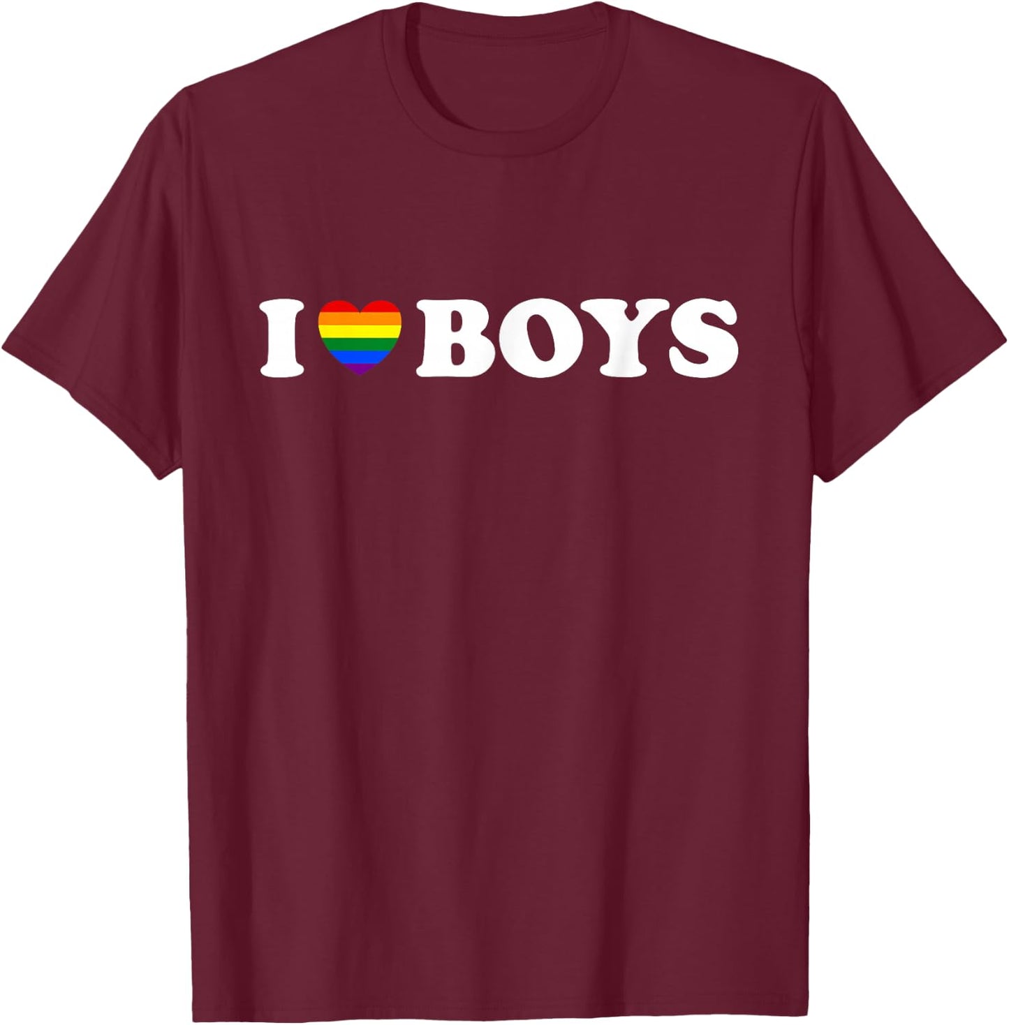 Ich liebe Männer Love Boys Gay Pride Regenbogen Schwulen T-Shirt - T-Shirt | Maroon