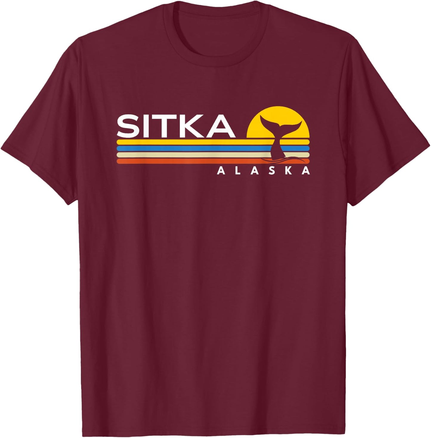 Sitka Alaska Whale intage Retro Souvenirs T-Shirt - T-Shirt | Maroon