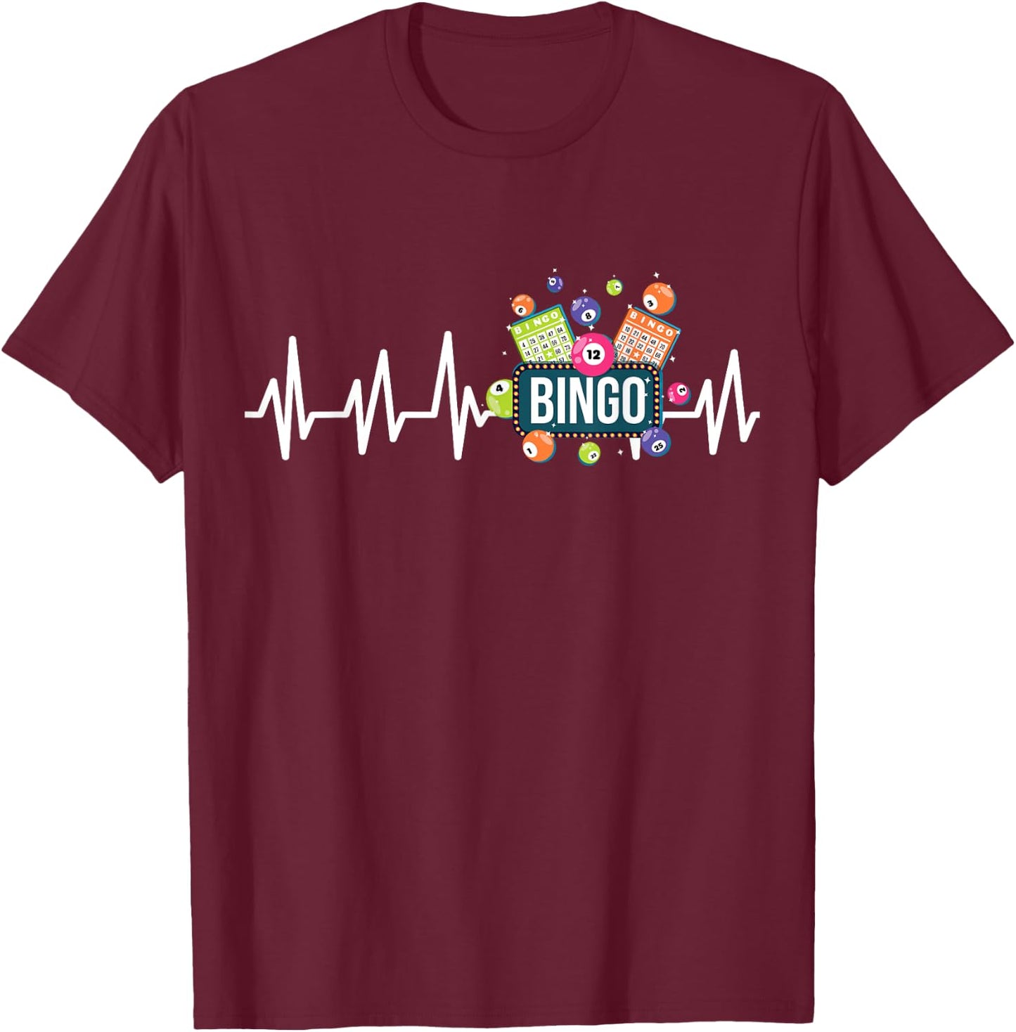 Bingo Grandpa Daubers Gamblers Vintage Playing T-Shirt - T-Shirt | Maroon