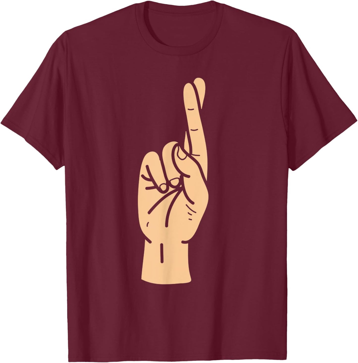 ASL letter initial R American sign language T-Shirt - T-Shirt | Maroon