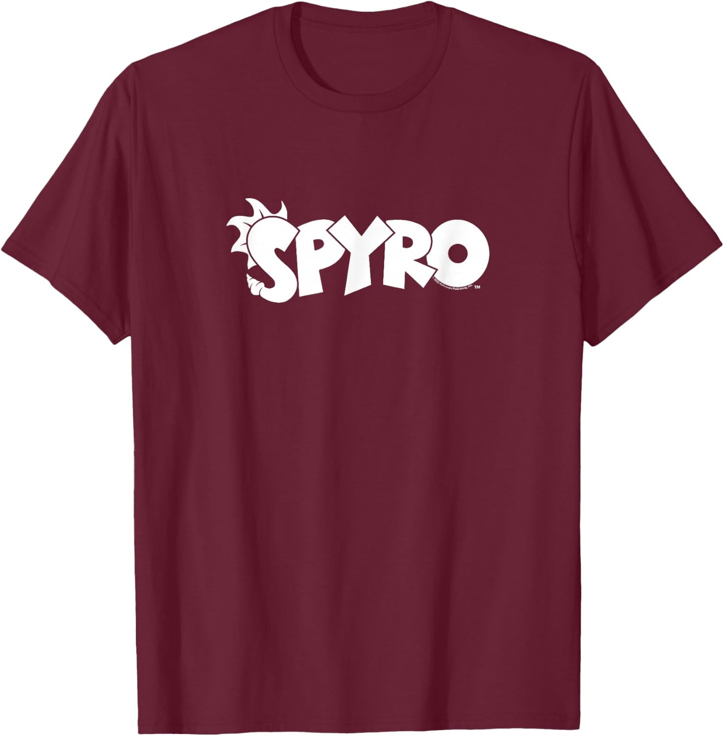 Retro Vintage White Text Video Game Dragon Logo T-Shirt - T-Shirt | Maroon
