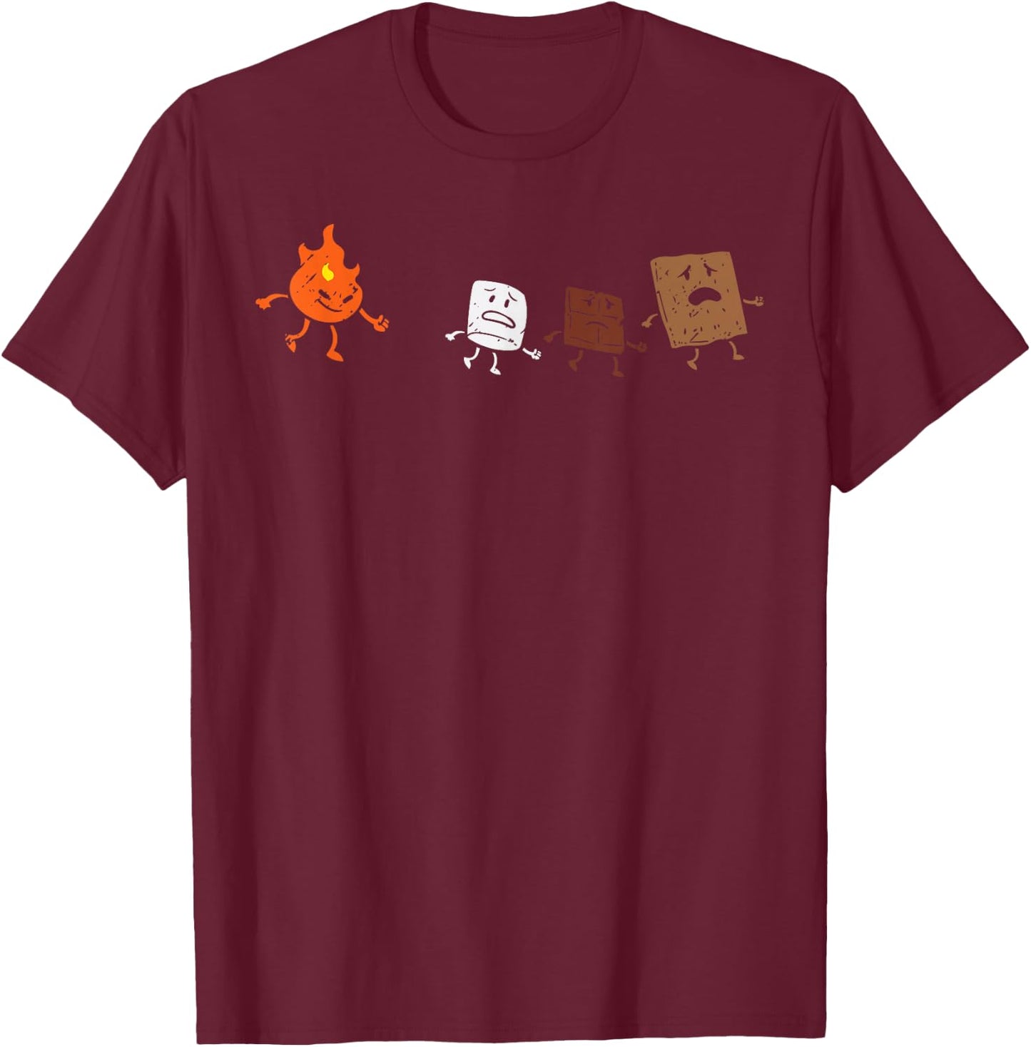 Camping Smores Running Fire Funny Group Hug Men Women Kids T-Shirt - T-Shirt | Maroon