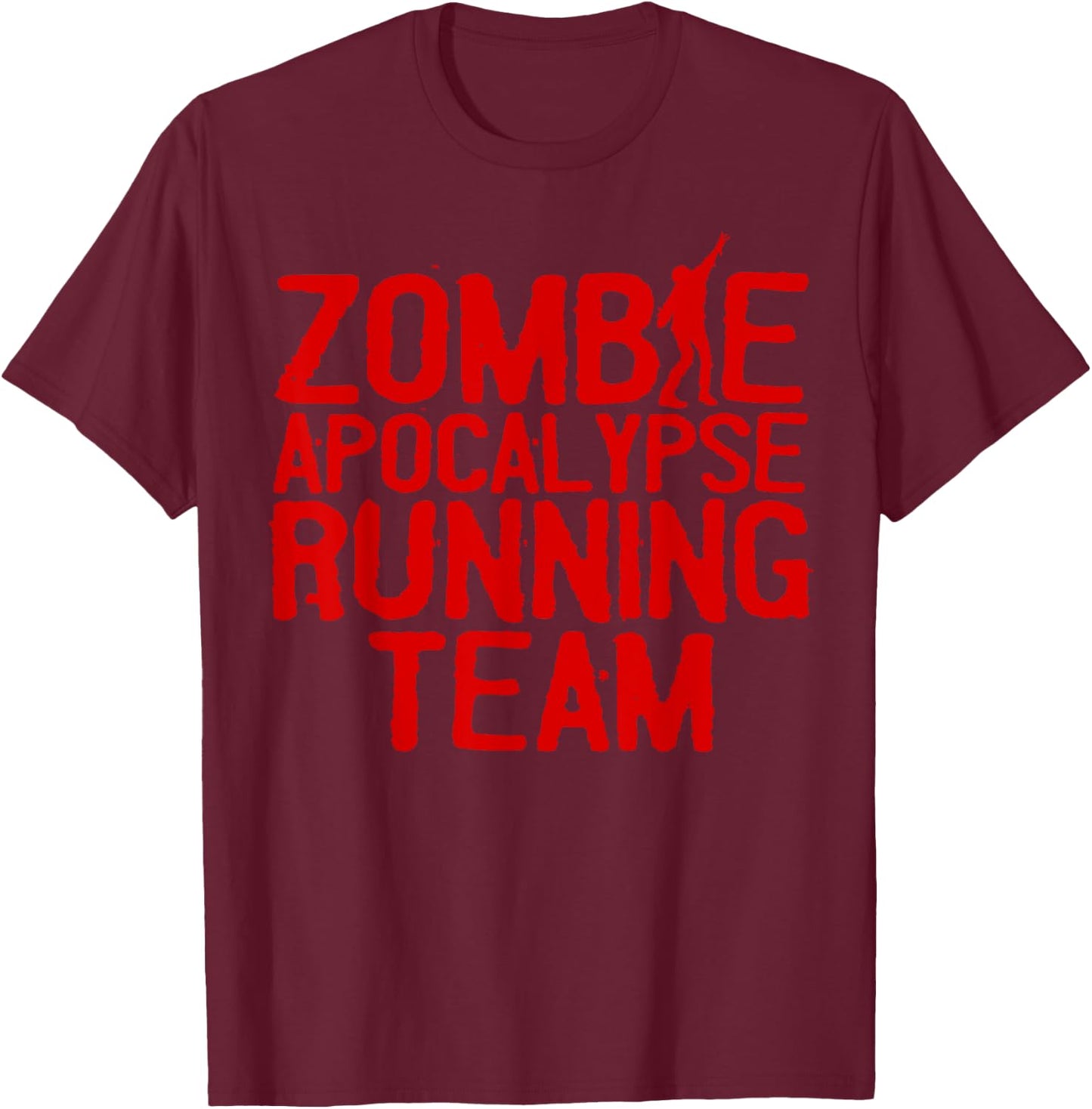 Zombie Running Design Women Funny Marathon Halloween T-Shirt - T-Shirt | Maroon
