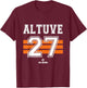 Jose Altuve 27 Houston Texas Baseball MLB Players T-Shirt - T-Shirt | Maroon