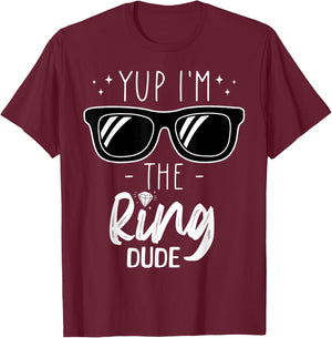 Yup I'm The Ring Dude Cute Ring Bearer Wedding Marriage Kids T-Shirt - T-Shirt | Maroon