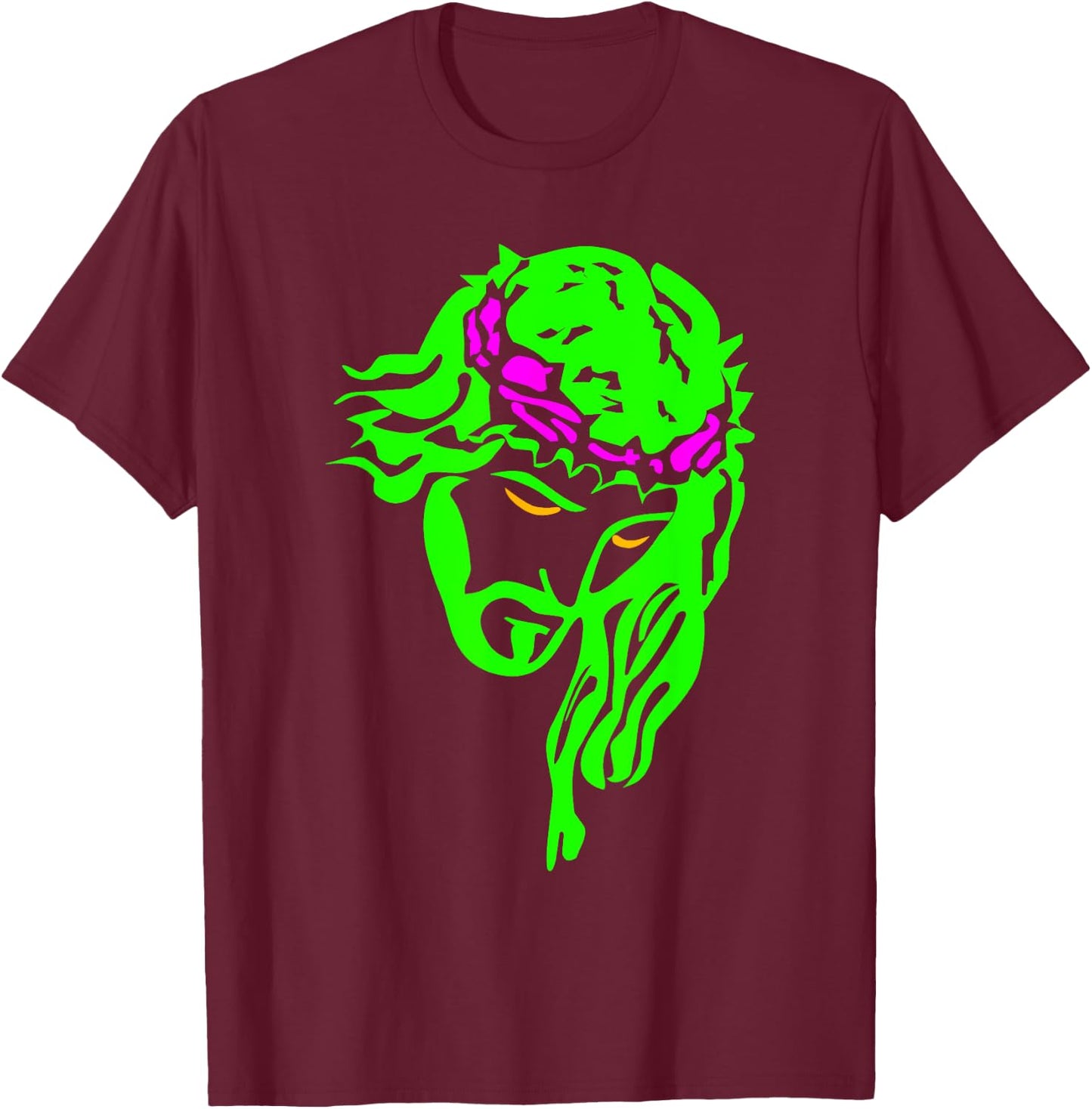 Neon Jesus || Cool Christian T-Shirt - T-Shirt | Maroon