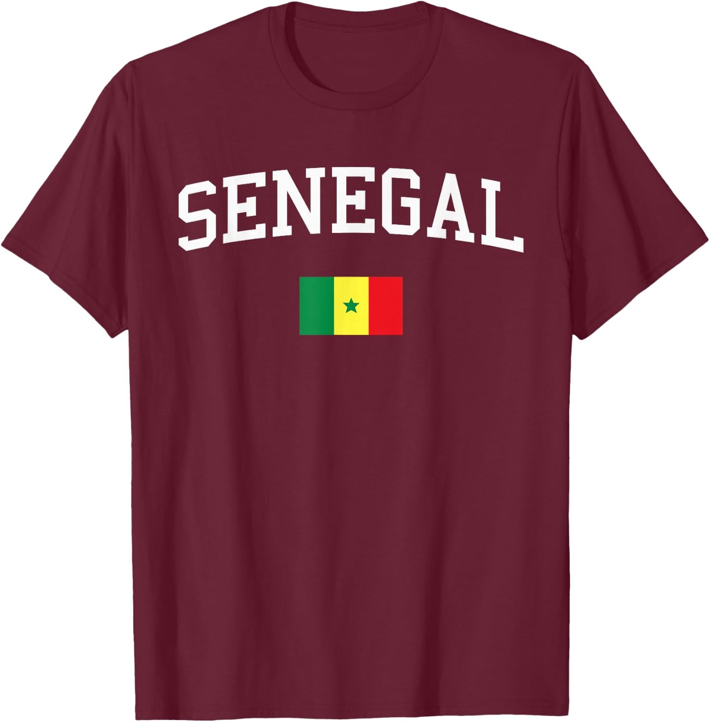 Senegalese Flag Men Women Kids Senegal T-Shirt - T-Shirt | Maroon