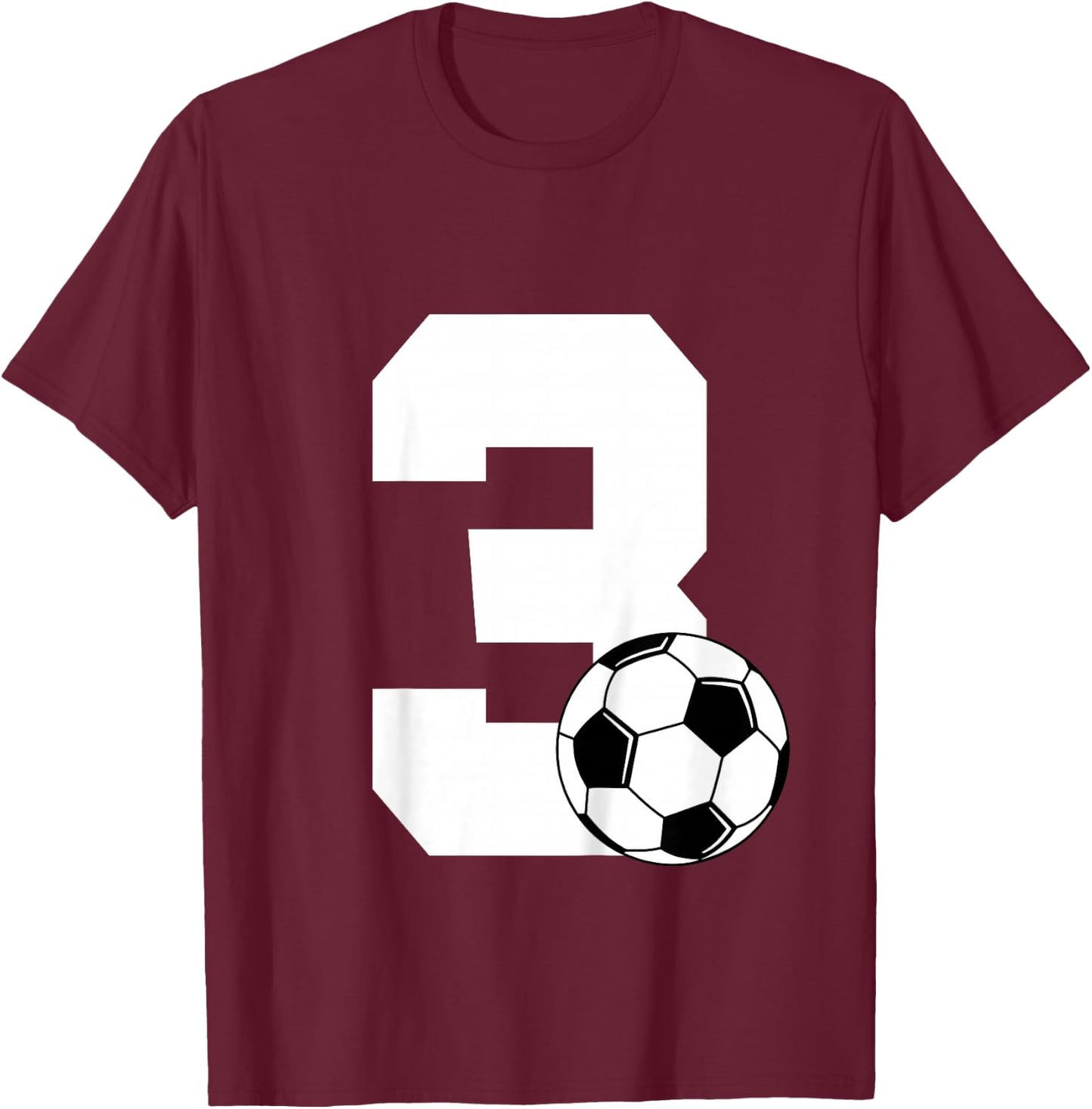 Kids Soccer Kids Toddler Boys 3rd Birthday Soccer T-Shirt - T-Shirt | Maroon