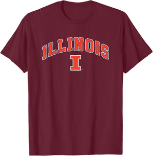 University of Illinois Fighting Illini Block Stacked T-Shirt - T-Shirt | Maroon