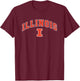 University of Illinois Fighting Illini Block Stacked T-Shirt - T-Shirt | Maroon