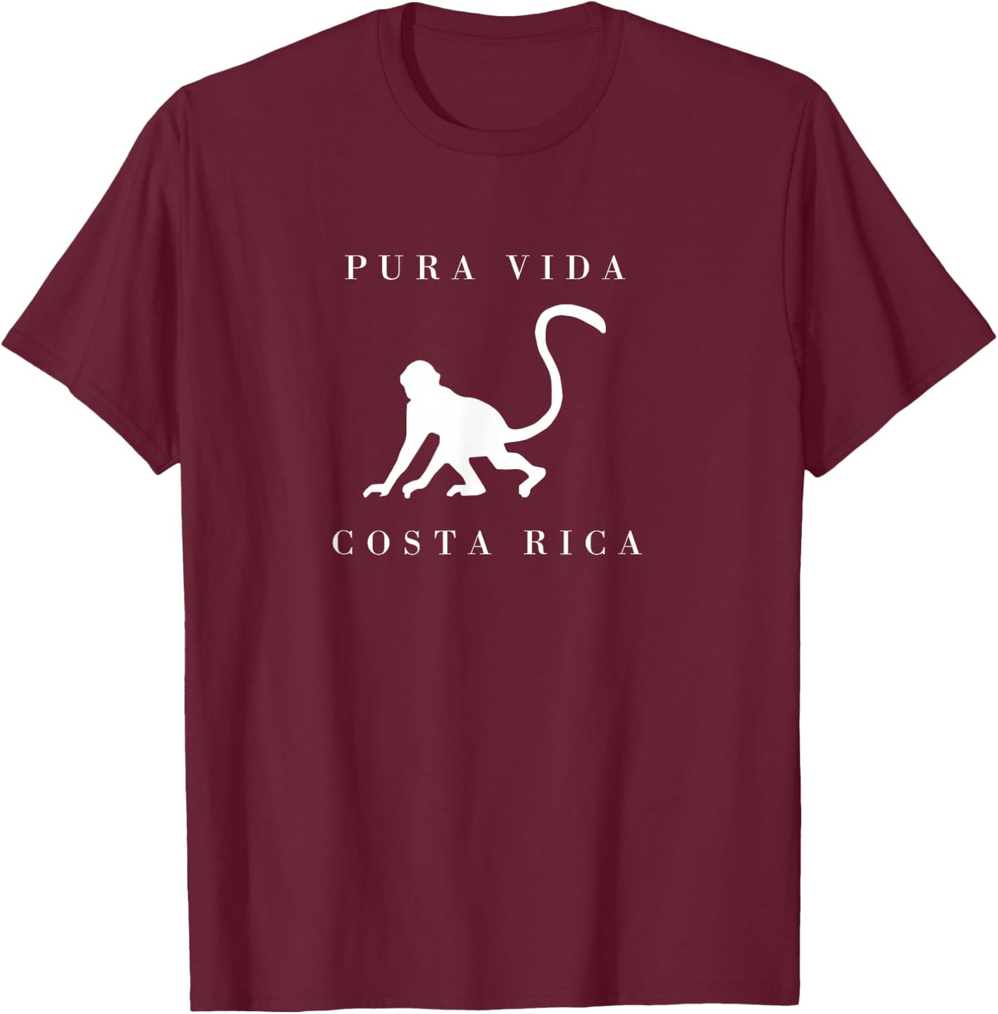 Costa Rica Monkey Pura Vida Souvenir T-Shirt - T-Shirt | Maroon