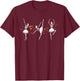 Halloween Dancing Skeleton Ballerina Ballet Women Girl T-Shirt - T-Shirt | Maroon