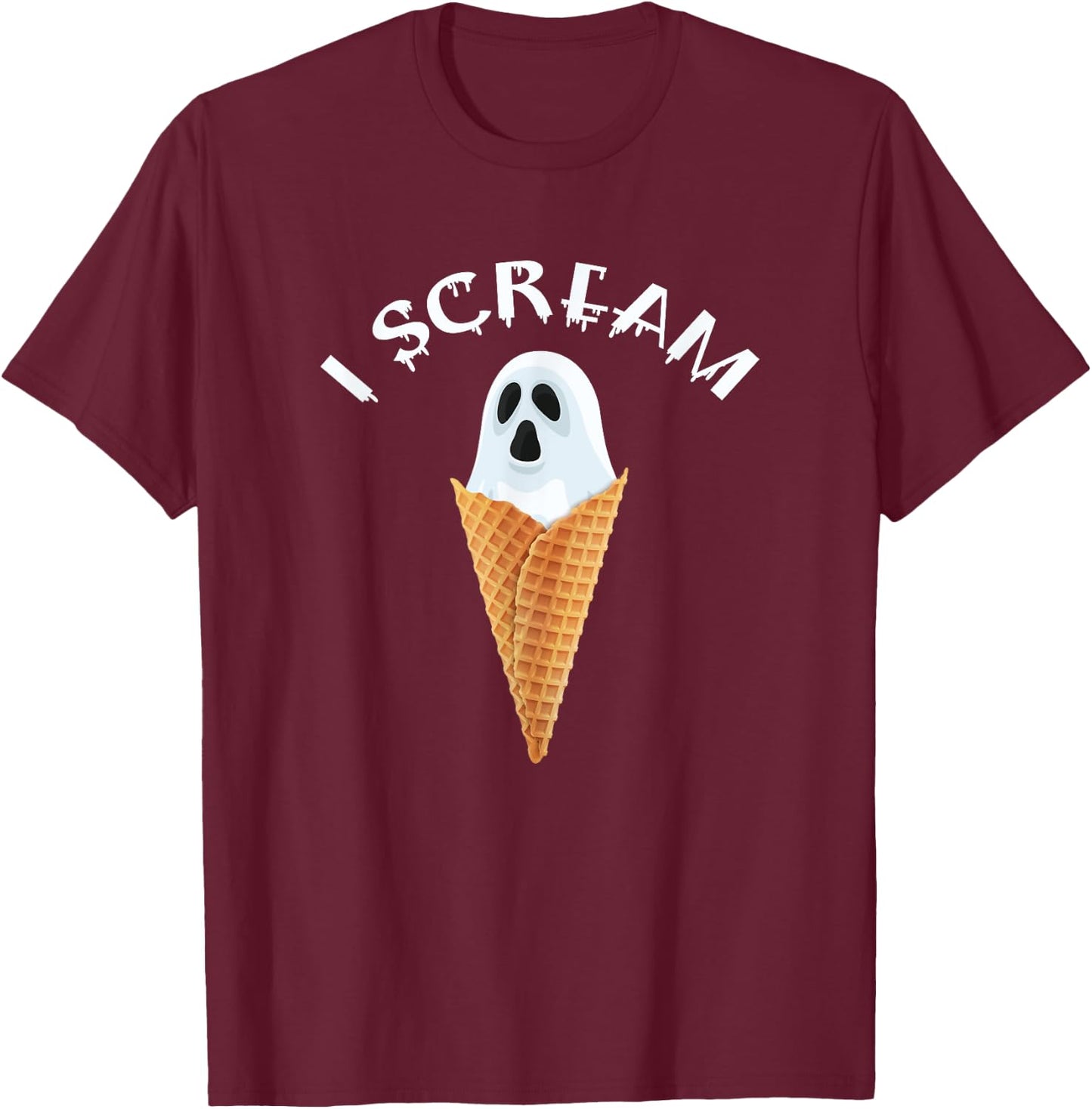 I Scream Halloween T-Shirt - T-Shirt | Maroon