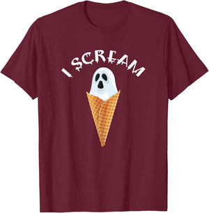 I Scream Halloween T-Shirt - T-Shirt | Maroon