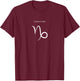 Capricorn Goat - Minimalist Zodiac Sign T-Shirt - T-Shirt | Maroon