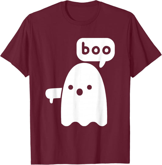 Thumbs Down Ghost Screaming Boo Disapproval Ghost halloween T-Shirt - T-Shirt | Maroon