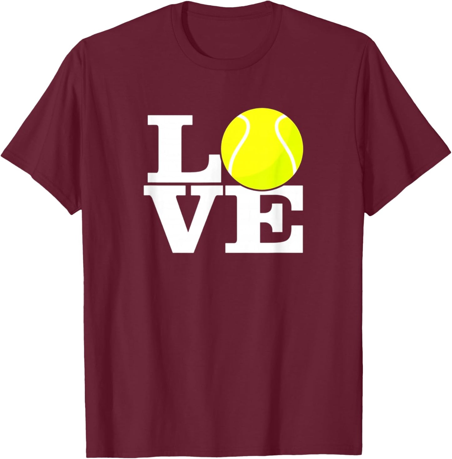 Love Tennis Ball T-Shirt - T-Shirt | Maroon