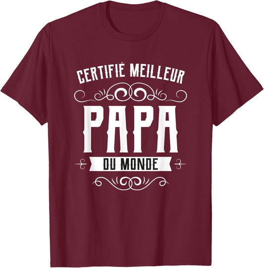 World's Best Dad Super Gift Father's Day , Black T-Shirt - T-Shirt | Maroon