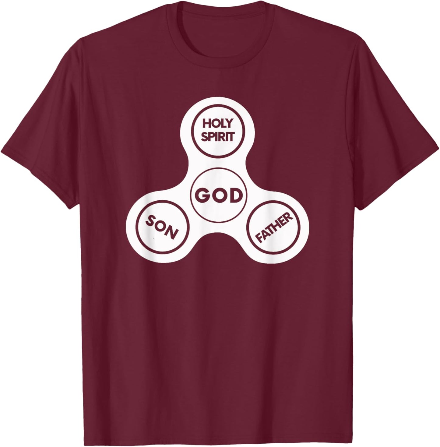 HOLY TRINITY Christian Fun Fidget Spinner God Bible T-Shirt - T-Shirt | Maroon
