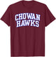 Chowan University Hawks Apparel Sports Fan T-Shirt - T-Shirt | Maroon