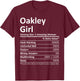 OAKLEY GIRL CA CALIFORNIA Funny City Home Roots USA Gift T-Shirt - T-Shirt | Maroon