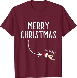 Circle Game Ok Hand Santa Merry Christmas T-Shirt - T-Shirt | Maroon