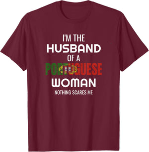 Funny Portuguese Shirt - Gift Husband Of Portuguese Wife T-Shirt - T-Shirt | Maroon