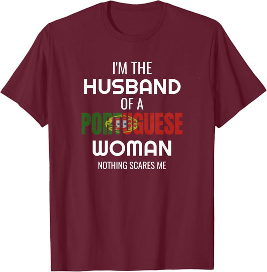 Funny Portuguese Shirt - Gift Husband Of Portuguese Wife T-Shirt - T-Shirt | Maroon