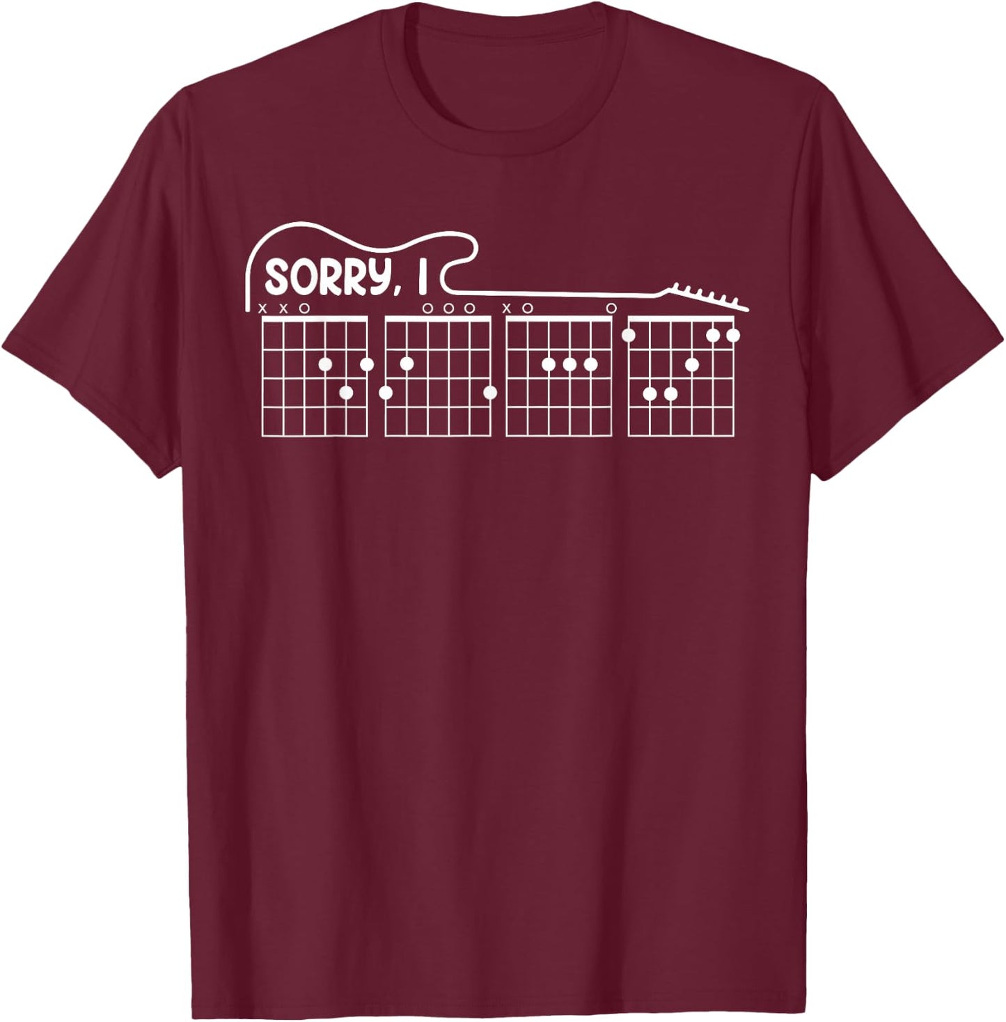 Sorry I DGAF Hidden Message Guitar Chords Music Note T-Shirt - T-Shirt | Maroon