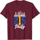 Philadelphia Philly 215 Pennsylvania T-Shirt - T-Shirt | Maroon